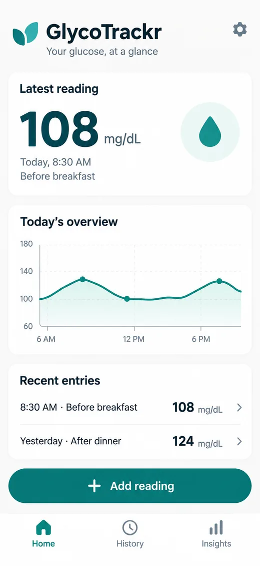 GlycoTrackr app preview