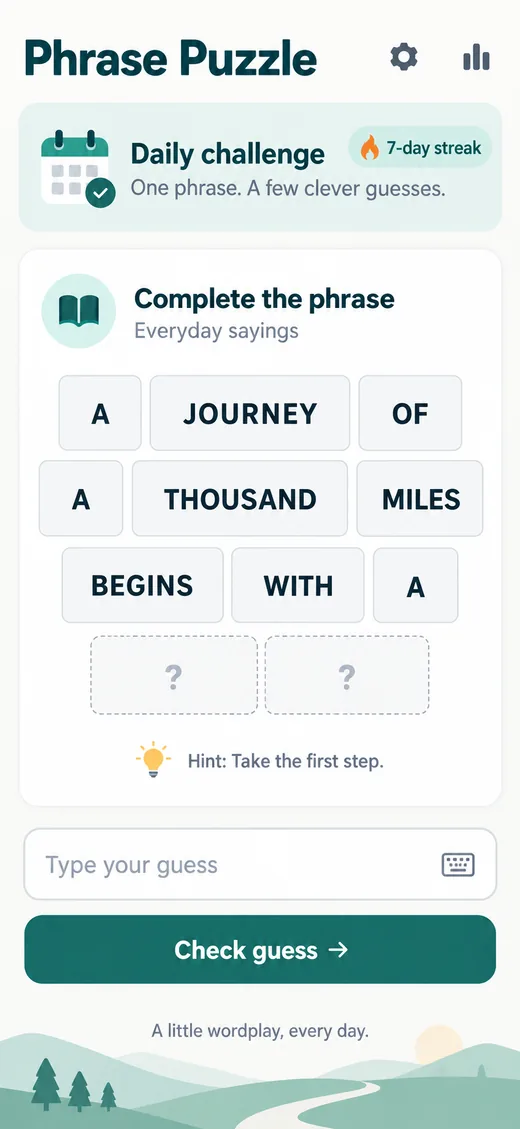 Phrase Puzzle app preview